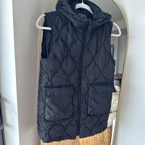 Zara Charcoal Hooded Vest